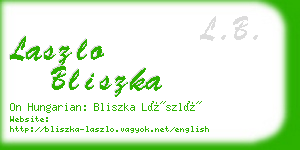 laszlo bliszka business card